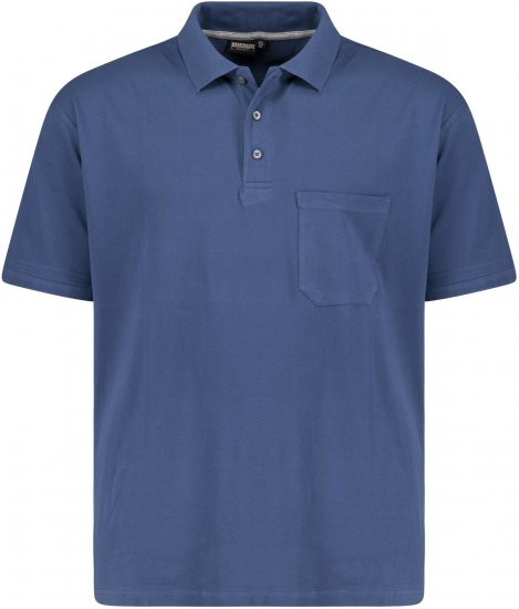 Adamo Klaas Regular fit Polo Shirt with Pocket Denim Blue - Polo shirts - Grote Maten Poloshirts Heren