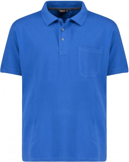 Adamo Klaas Regular fit Polo Shirt with Pocket Azur Blue - Polo shirts - Grote Maten Poloshirts Heren