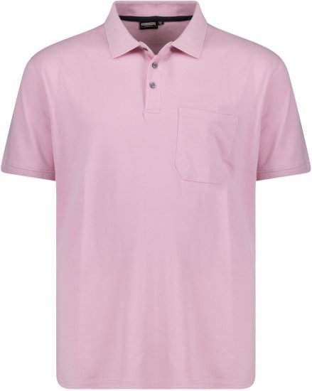 Adamo Klaas Regular fit Polo Shirt with Pocket Pink - Polo shirts - Grote Maten Poloshirts Heren