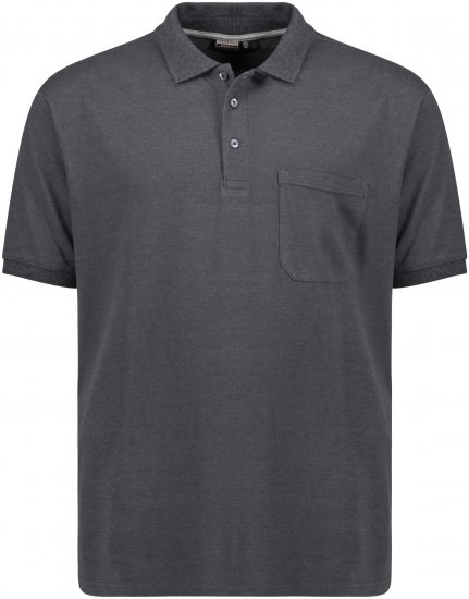 Adamo Klaas Regular fit Polo Shirt with Pocket Charcoal - Polo shirts - Grote Maten Poloshirts Heren