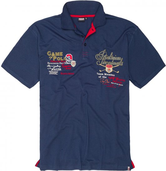 Adamo DURBAN Regular fit Polo Shirt Navy - Polo shirts - Grote Maten Poloshirts Heren
