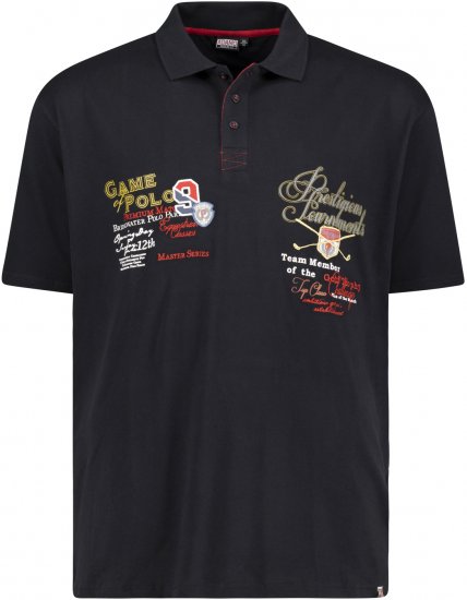 Adamo DURBAN Regular fit Polo Shirt Black - Polo shirts - Grote Maten Poloshirts Heren