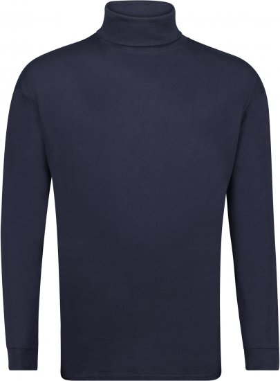 Adamo Fabio Comfort fit Turtleneck Long sleeve T-shirt Navy - T-shirts - Grote Maten T-shirts Heren