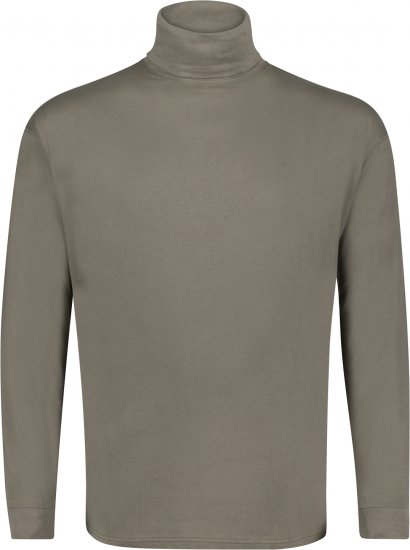 Adamo Fabio Comfort fit Turtleneck Long sleeve T-shirt Khaki - T-shirts - Grote Maten T-shirts Heren