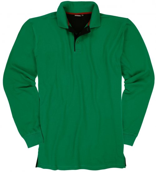Adamo Peter Comfort fit Long sleeve Polo Green - Polo shirts - Grote Maten Poloshirts Heren