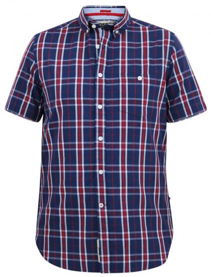 D555 ROYSTON S/S Shirt Navy - Hemden - Overhemden Grote Maten Heren