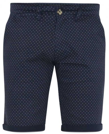 D555 DUDLEY AO Printed Stretch Chino Shorts Navy - Shorts - Grote Maten Korte Broeken Heren