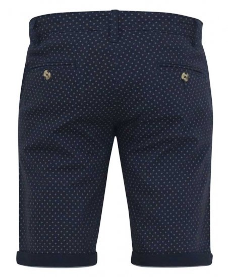 D555 DUDLEY AO Printed Stretch Chino Shorts Navy - Shorts - Grote Maten Korte Broeken Heren