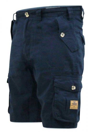 D555 RODNEY Cotton Cargo Shorts Navy - Shorts - Grote Maten Korte Broeken Heren