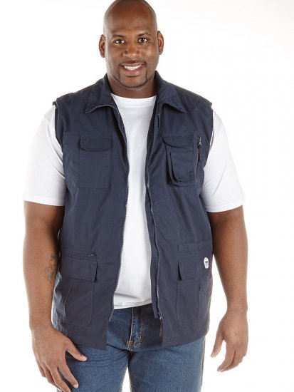 D555 Enzo Multi Pocket Waistcoat Navy - Sportkleding & outdoor - Grote Maten Sportkleding Heren