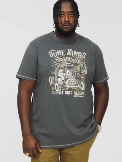 D555 BENNETT Dune Kings Buggy Printed Crew Neck T-Shirt Khaki - T-shirts - Grote Maten T-shirts Heren