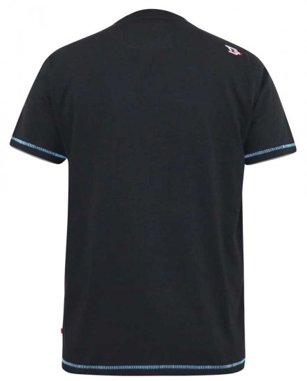 D555 BINGHAM State Of Miami Printed Crew Neck T-Shirt Black - T-shirts - Grote Maten T-shirts Heren