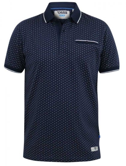 D555 DARWIN AO Printed Polo Shirt Navy - Polo shirts - Grote Maten Poloshirts Heren