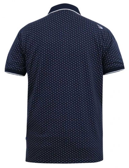 D555 DARWIN AO Printed Polo Shirt Navy - Polo shirts - Grote Maten Poloshirts Heren