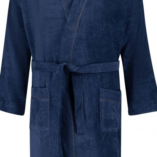 Adamo 149014 Badjas van velours Donkerblauw - Ondergoed & zwem - Grote Maten Ondergoed Heren