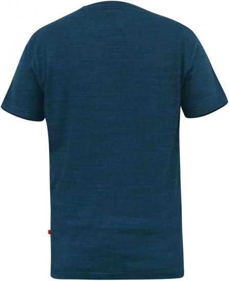 D555 ORSTON Reno Fabric Crew Neck T-Shirt With Chest Embroidery Blue Reno - T-shirts - Grote Maten T-shirts Heren