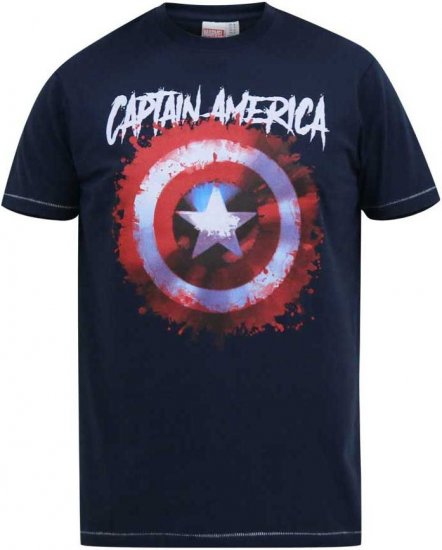 D555 ROGERS Official Captain America Printed T-Shirt Dark Navy - T-shirts - Grote Maten T-shirts Heren