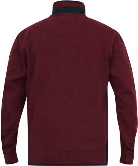 D555 HIRALDO Quarter Neck Pique Fleece Sweatshirt With Chest Embroidery Red - Sweaters & hoodies - Sweaters & Hoodies Grote Maten Heren
