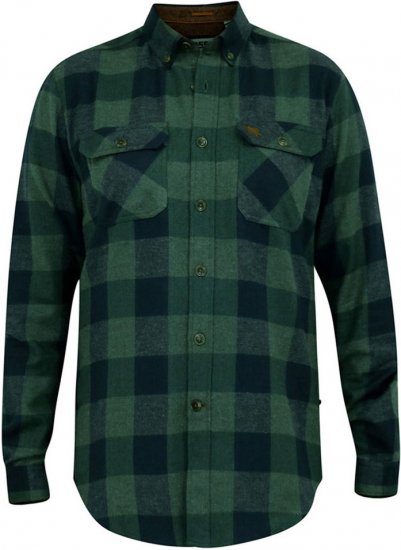 D555 GARFIELD Check Overshirt With Two Patch Pockets & Button Down Collar Navy - Hemden - Overhemden Grote Maten Heren