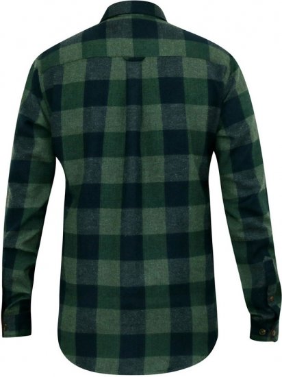 D555 GARFIELD Check Overshirt With Two Patch Pockets & Button Down Collar Navy - Hemden - Overhemden Grote Maten Heren