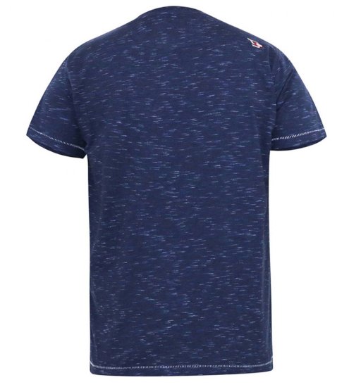 D555 Cropwell T-shirt met visprint donkerblauw - T-shirts - Grote Maten T-shirts Heren