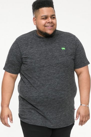D555 ORSTON Reno Fabric Crew Neck T-Shirt With Chest Embroidery Black Reno - T-shirts - Grote Maten T-shirts Heren
