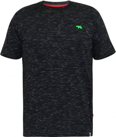 D555 ORSTON Reno Fabric Crew Neck T-Shirt With Chest Embroidery Black Reno - T-shirts - Grote Maten T-shirts Heren