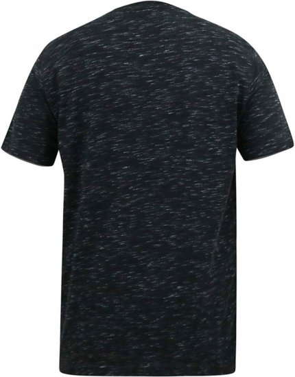 D555 ORSTON Reno Fabric Crew Neck T-Shirt With Chest Embroidery Black Reno - T-shirts - Grote Maten T-shirts Heren