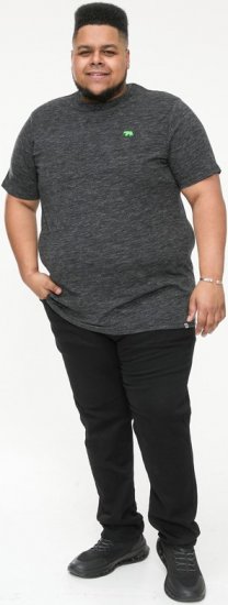 D555 ORSTON Reno Fabric Crew Neck T-Shirt With Chest Embroidery Black Reno - T-shirts - Grote Maten T-shirts Heren