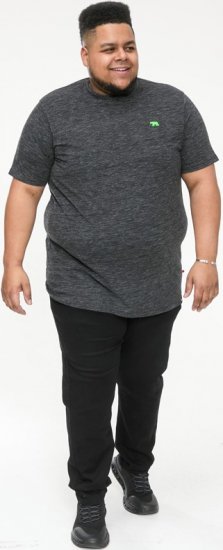 D555 ORSTON Reno Fabric Crew Neck T-Shirt With Chest Embroidery Black Reno - T-shirts - Grote Maten T-shirts Heren