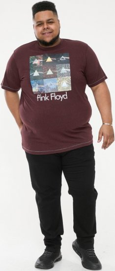 D555 DIVISION Official Pink Floyd Printed T-Shirt Burgundy - T-shirts - Grote Maten T-shirts Heren