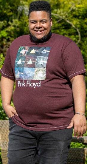 D555 DIVISION Official Pink Floyd Printed T-Shirt Burgundy - T-shirts - Grote Maten T-shirts Heren