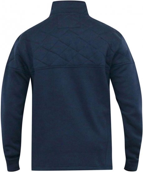 D555 SWANN Quarter Neck Sweatshirt With Quilted Top Panel Navy - Sweaters & hoodies - Sweaters & Hoodies Grote Maten Heren