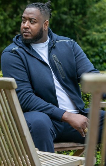 D555 GABRIEL Couture Zip Through Hoody With Reversible Zips Navy - Sweaters & Hoodies - Sweaters & Hoodies Grote Maten Heren