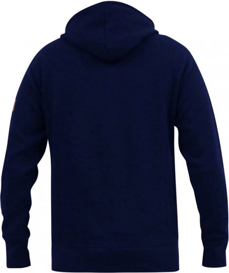 D555 IRVIN Full Zip Jacquard Hoody With Chest Embroidery Navy - Sweaters & Hoodies - Sweaters & Hoodies Grote Maten Heren