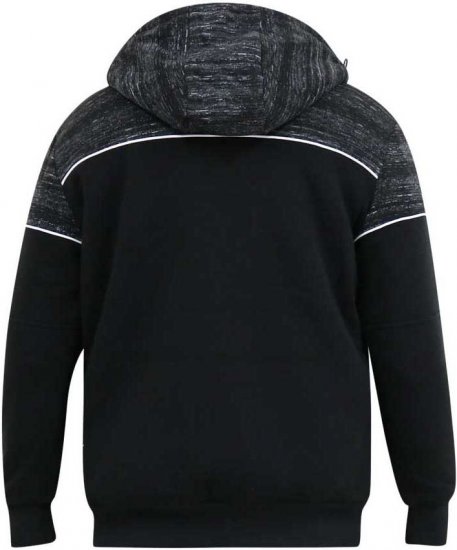 D555 HENNESSEY Zip Through Hoody With Sherpa Lining Black - Sweaters & Hoodies - Sweaters & Hoodies Grote Maten Heren