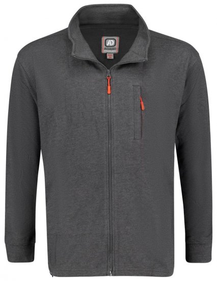 Adamo 159114 Ottoman Vest met rits Donkergrijs - Sweaters & hoodies - Sweaters & Hoodies Grote Maten Heren