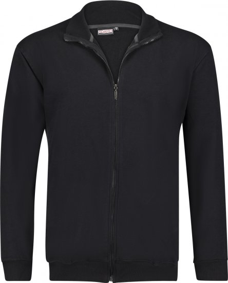 Adamo Athen Sweat Jacket with Full Zipper Black - Sweaters & hoodies - Sweaters & Hoodies Grote Maten Heren