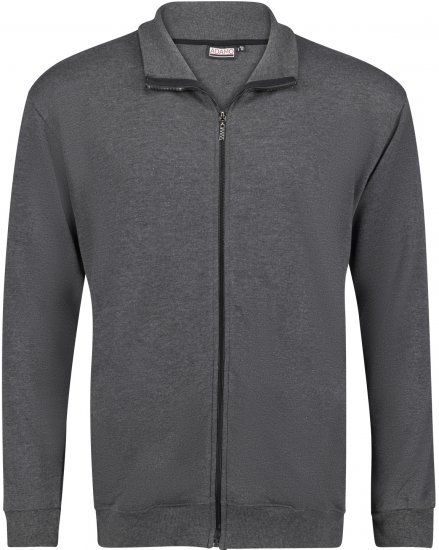 Adamo Athen Sweat Jacket with Full Zipper Charcoal - Sweaters & Hoodies - Sweaters & Hoodies Grote Maten Heren