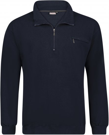 Adamo Athen Sweatshirt Half Zipper Navy - Sweaters & Hoodies - Sweaters & Hoodies Grote Maten Heren