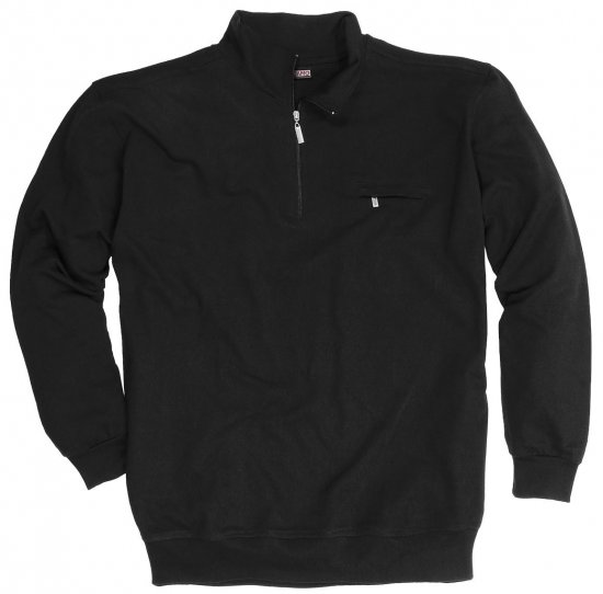 Adamo Athen Sweatshirt Half Zipper Black - Sweaters & hoodies - Sweaters & Hoodies Grote Maten Heren
