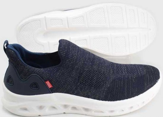 D555 Blyth 2 Kingsize Hands Free Shoes With Knitted Top Navy - Herenschoenen 40-52 - 