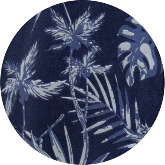 D555 Truro Hawaiian AOP Short Sleeve Button Down Collar Shirt Navy - Hemden - Overhemden Grote Maten Heren