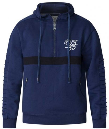 D555 Sergio Half Zip Hoodie Navy - Sweaters & hoodies - Sweaters & Hoodies Grote Maten Heren