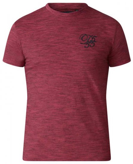 D555 Chalmer Couture Space Dye T-shirt Red - T-shirts - Grote Maten T-shirts Heren