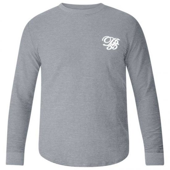 D555 Plato Long Sleeve T-shirt Grey - T-shirts - Grote Maten T-shirts Heren