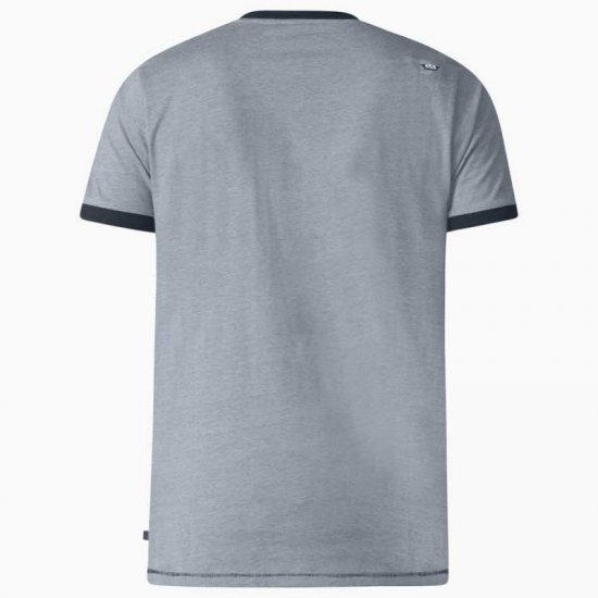 D555 Howie Fine Stripe T-shirt Grey - T-shirts - Grote Maten T-shirts Heren
