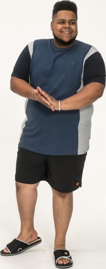 D555 Neath Cut And Sew Crew Neck T-Shirt Denim - T-shirts - Grote Maten T-shirts Heren