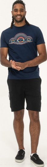 D555 Cheltenham Record With Reflection Printed T-shirt French Navy - T-shirts - Grote Maten T-shirts Heren