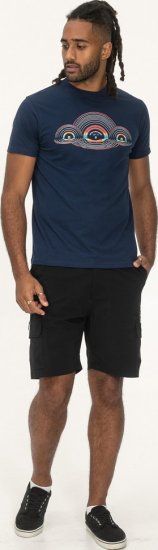 D555 Cheltenham Record With Reflection Printed T-shirt French Navy - T-shirts - Grote Maten T-shirts Heren